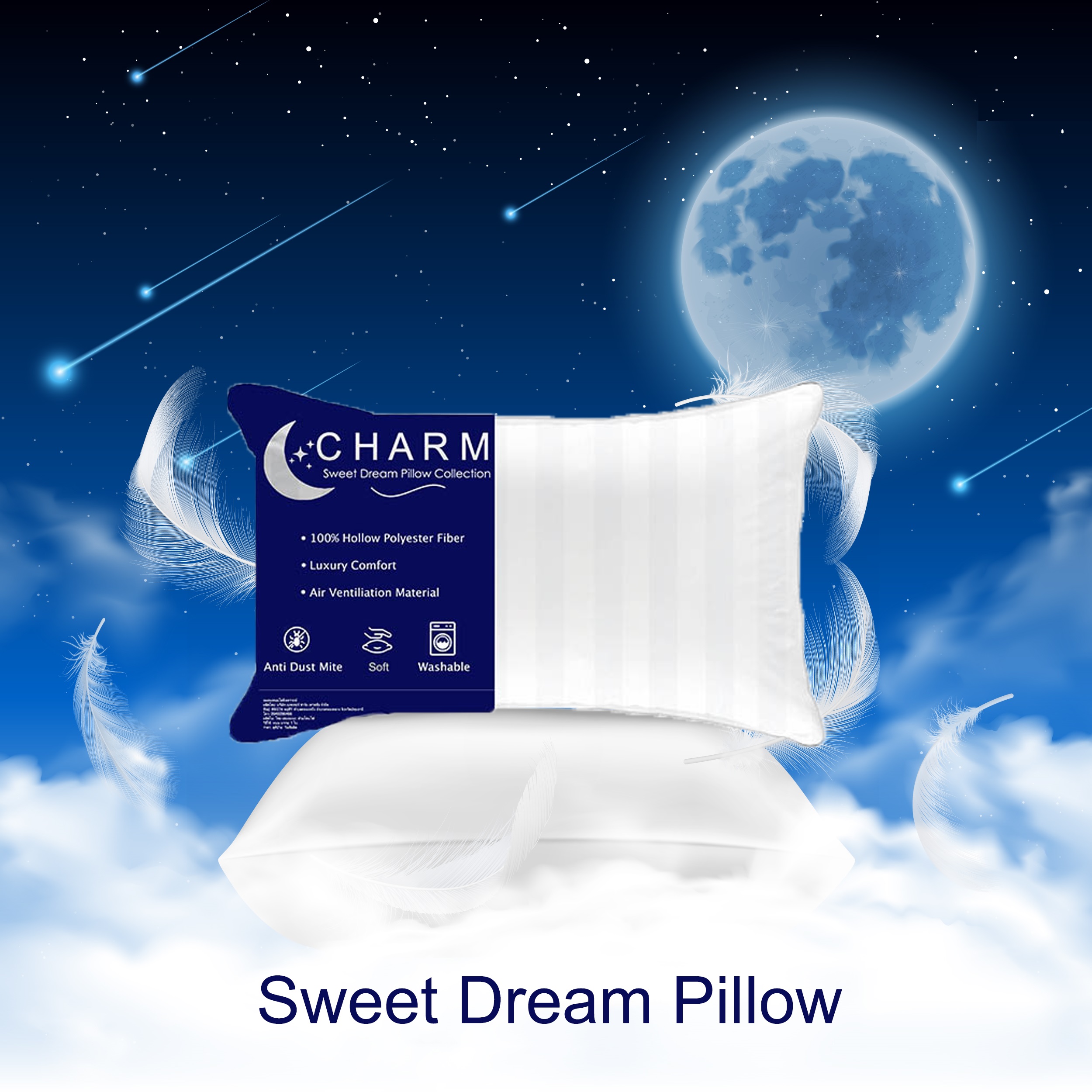 หมอนหนุน CHARM รุ่น SWEET DREAM ขนาด 19X29 นิ้ว 1,000 กรัม_8